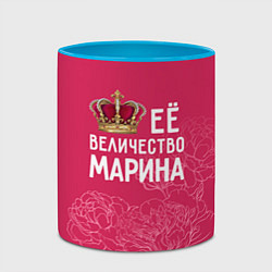 Кружка 3D Её величество Марина, цвет: 3D-белый + небесно-голубой — фото 2