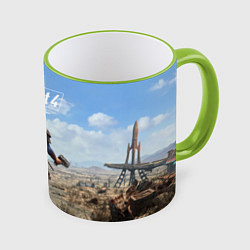 Кружка 3D Fallout 4: Welcome Home, цвет: 3D-светло-зеленый кант