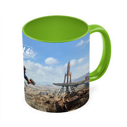 Кружка 3D Fallout 4: Welcome Home, цвет: 3D-белый + светло-зеленый