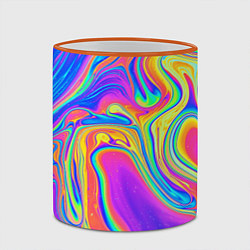 Кружка 3D Цветные разводы, цвет: 3D-оранжевый кант — фото 2