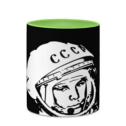 Кружка 3D Гагарин, цвет: 3D-белый + светло-зеленый — фото 2