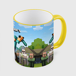 Кружка 3D Minecraft Rider, цвет: 3D-желтый кант