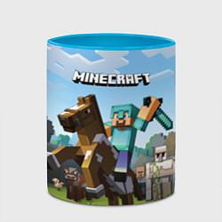 Кружка 3D Minecraft Rider, цвет: 3D-белый + небесно-голубой — фото 2