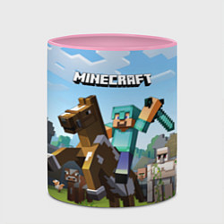 Кружка 3D Minecraft Rider, цвет: 3D-белый + розовый — фото 2