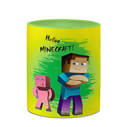 Кружка 3D Hello Minecraft, цвет: 3D-белый + светло-зеленый — фото 2