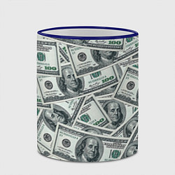 Кружка 3D Банкноты, цвет: 3D-синий кант — фото 2