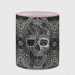 Кружка 3D Кружевной череп, цвет: 3D-розовый кант — фото 2