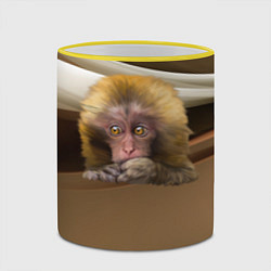 Кружка 3D Мартышка, цвет: 3D-желтый кант — фото 2