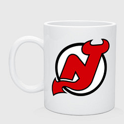 Кружка керамическая New Jersey Devils, цвет: белый