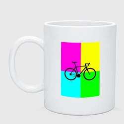 Кружка керамическая Велосипед фикс, цвет: белый