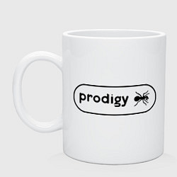 Кружка керамическая Prodigy лого с муравьем, цвет: белый