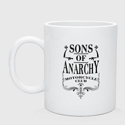 Кружка керамическая Anarchy Motorcycle Club, цвет: белый