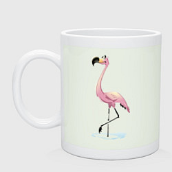 Кружка керамическая Гордый фламинго, цвет: фосфор