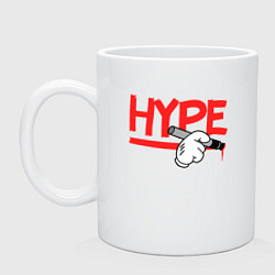 Кружка керамическая Hype Hands, цвет: белый