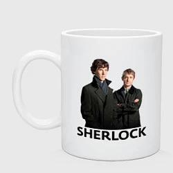 Кружка керамическая Sherlock, цвет: белый