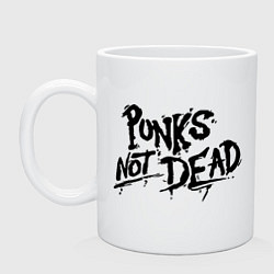 Кружка керамическая Punks not dead, цвет: белый