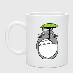 Кружка керамическая Totoro с зонтом, цвет: белый