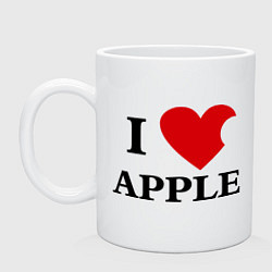 Кружка керамическая Love Apple, цвет: белый