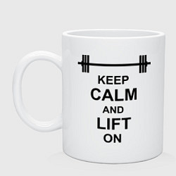 Кружка керамическая Keep Calm & Lift On, цвет: белый