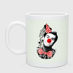 Кружка керамическая Джим Керри клоун, цвет: фосфор