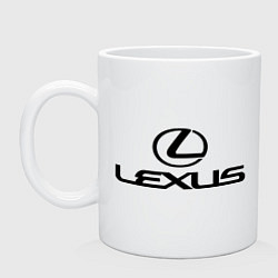 Кружка керамическая Lexus logo, цвет: белый