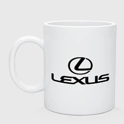 Кружка керамическая Lexus logo, цвет: белый