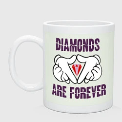 Кружка керамическая Diamonds are forever, цвет: фосфор
