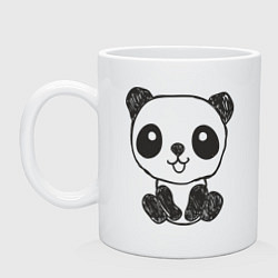 Кружка керамическая Малыш панда, цвет: белый