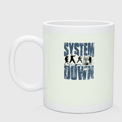 Кружка керамическая System of a Down большое лого, цвет: фосфор