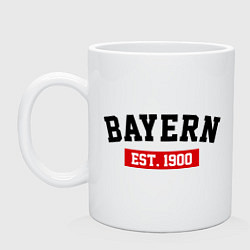 Кружка керамическая FC Bayern Est. 1900, цвет: белый