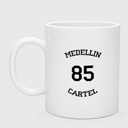 Кружка керамическая Medellin Cartel 85, цвет: белый