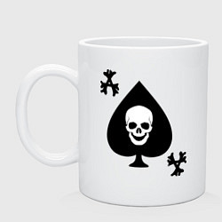 Кружка керамическая Skull card, цвет: белый