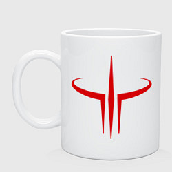 Кружка керамическая Quake logo, цвет: белый