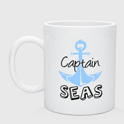 Кружка керамическая Captain seas, цвет: белый