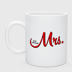 Кружка керамическая Mrs: Just married, цвет: белый