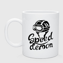 Кружка керамическая Speed demon, цвет: белый