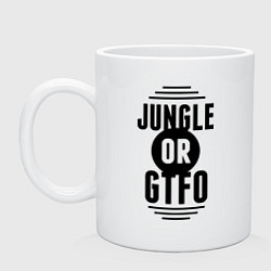 Кружка керамическая Jungle or GTFO, цвет: белый