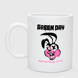 Кружка керамическая Green Day: Awesome as FCK, цвет: белый