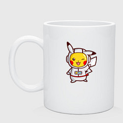 Кружка керамическая Pikachu Astronaut, цвет: белый