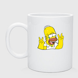 Кружка керамическая Homer Ahegao, цвет: белый