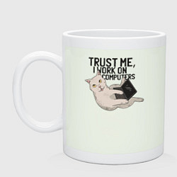 Кружка керамическая Я работаю за Компьютером, цвет: фосфор