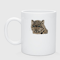 Кружка керамическая Metallized Snow Leopard, цвет: белый
