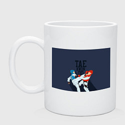 Кружка керамическая Taekwondo, цвет: белый