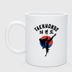 Кружка керамическая Taekwondo, цвет: белый