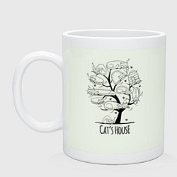 Кружка керамическая Кошачий дом, цвет: фосфор