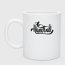 Кружка керамическая Handball lettering, цвет: белый