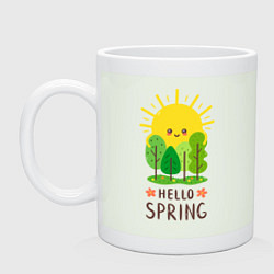 Кружка керамическая Hello Spring, цвет: фосфор