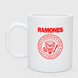 Кружка керамическая RAMONES, цвет: белый