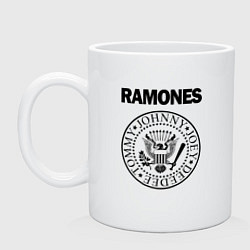 Кружка керамическая RAMONES, цвет: белый