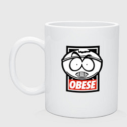 Кружка керамическая OBESE, цвет: белый